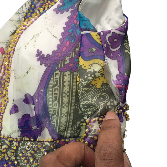 Sugar Plum Women's Beaded V-neck Strap Maxi Dress Size Small (6) Multicolor - Picture 6 of 12